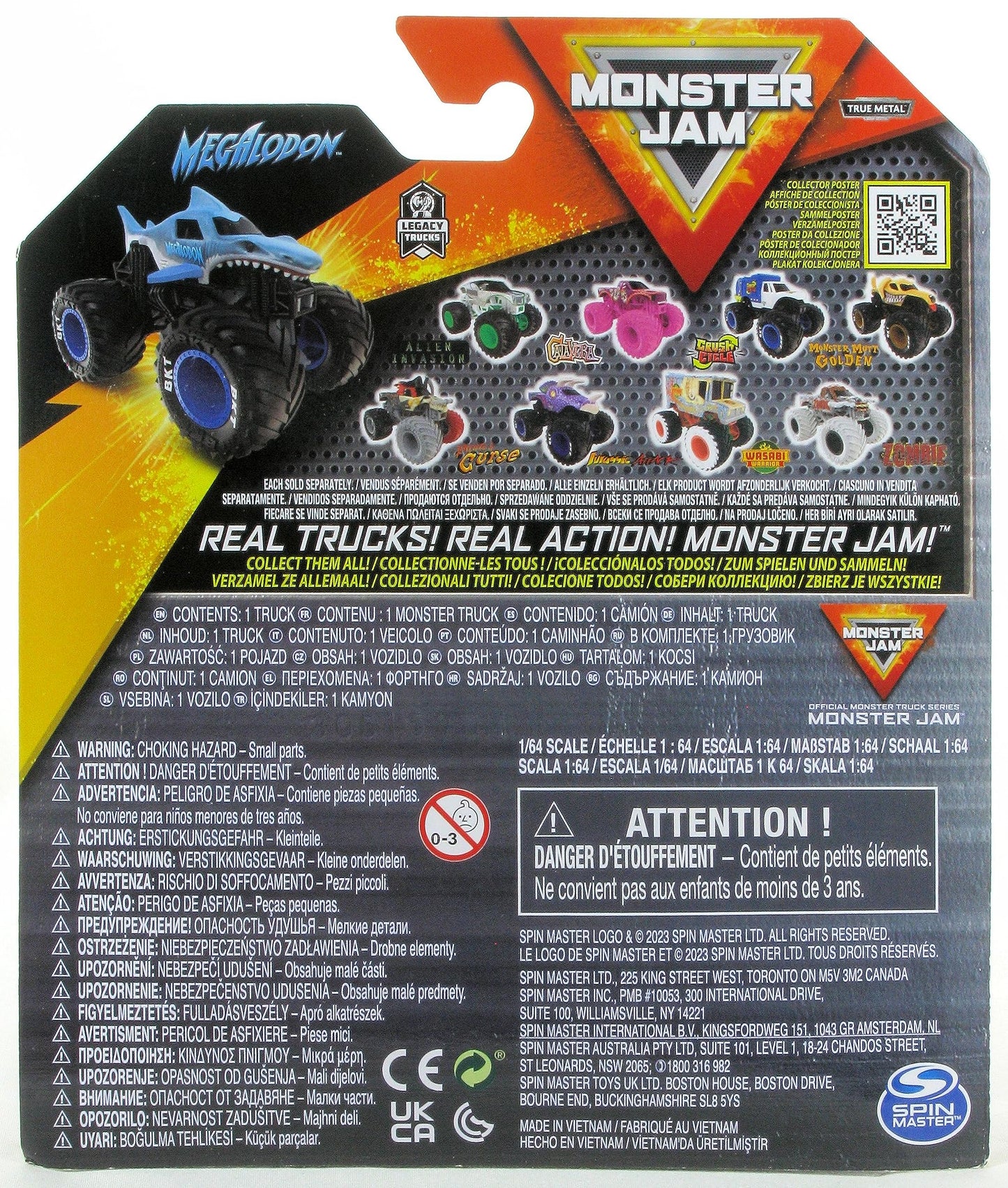 Monster Jam 2023 Spin Master 1:64 Megalodon Diecast Truck – Official 31 Legacy Series