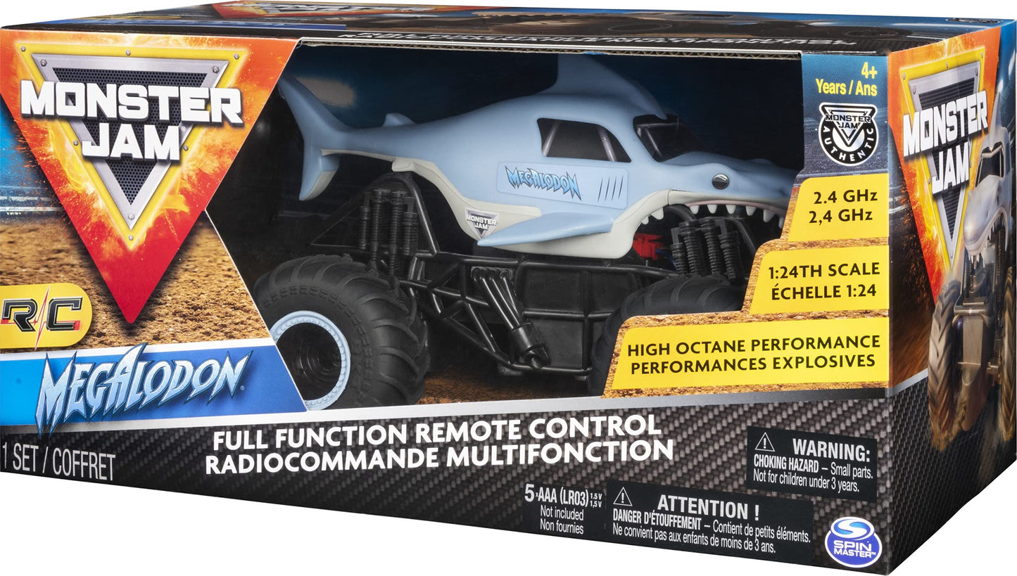 Monster Jam Megalodon RC Truck – Official 1:24 Scale, 2.4 GHz, Ages 4+