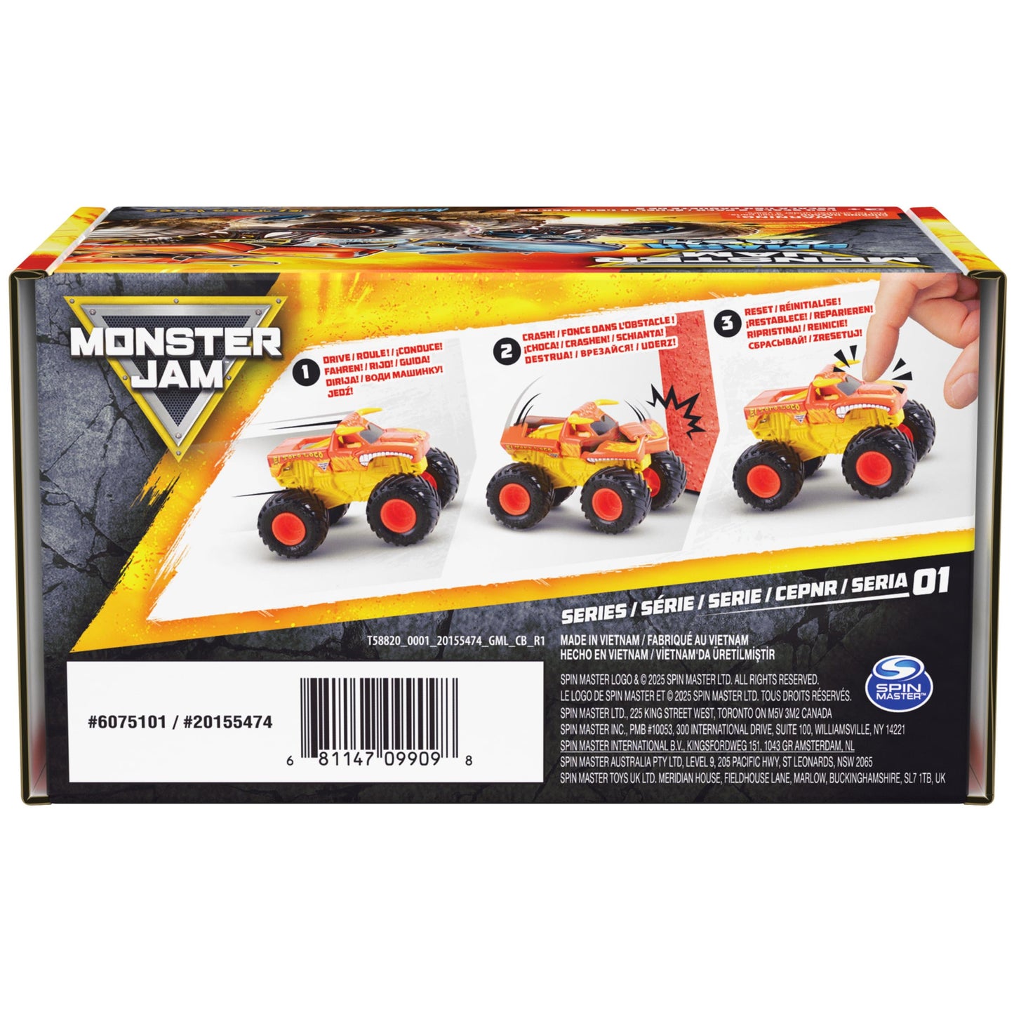 Monster Jam Smash & Bash 2-Pack: Megalodon & El Toro Loco – 1:64 Die-Cast Trucks