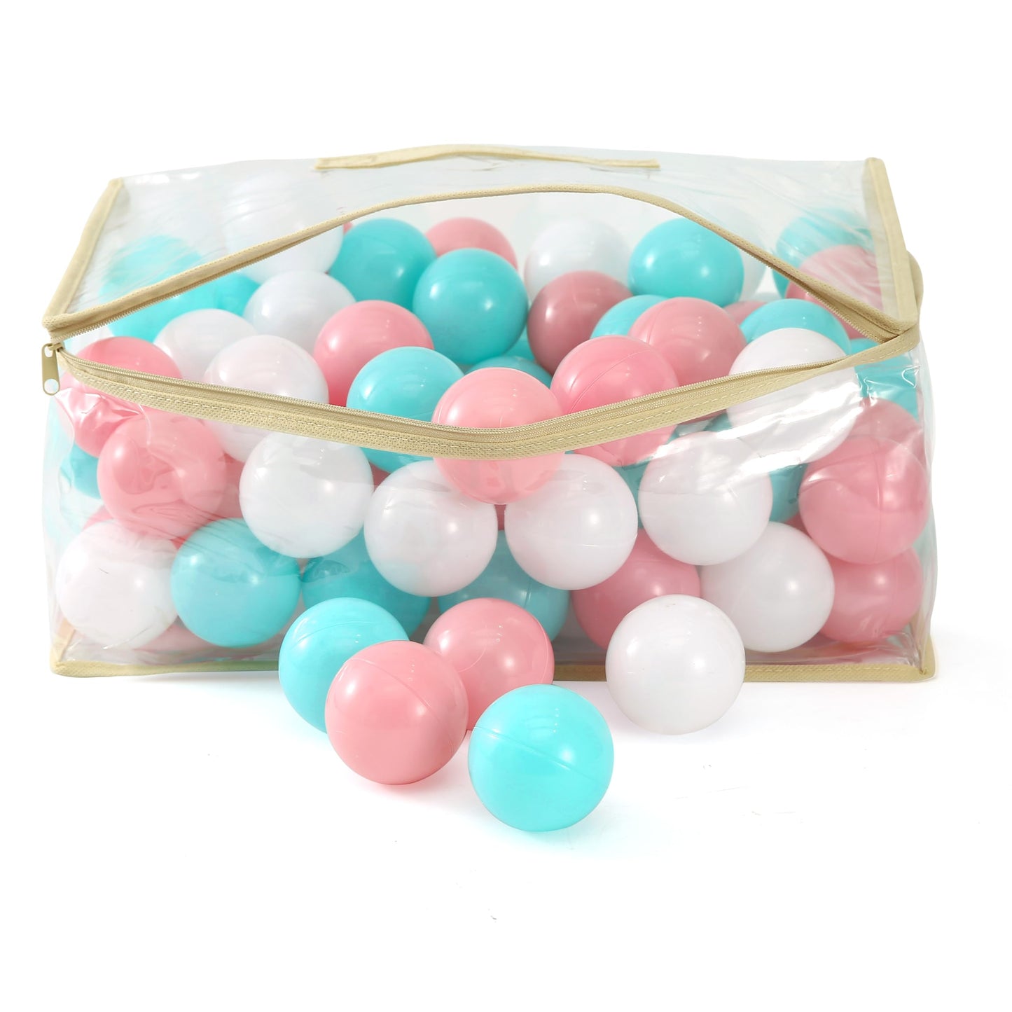 MoonxHome Ball Pit Balls – Crush-Proof Plastic, 2.15 in Diameter, 200 Pack (White/Green/Pink)