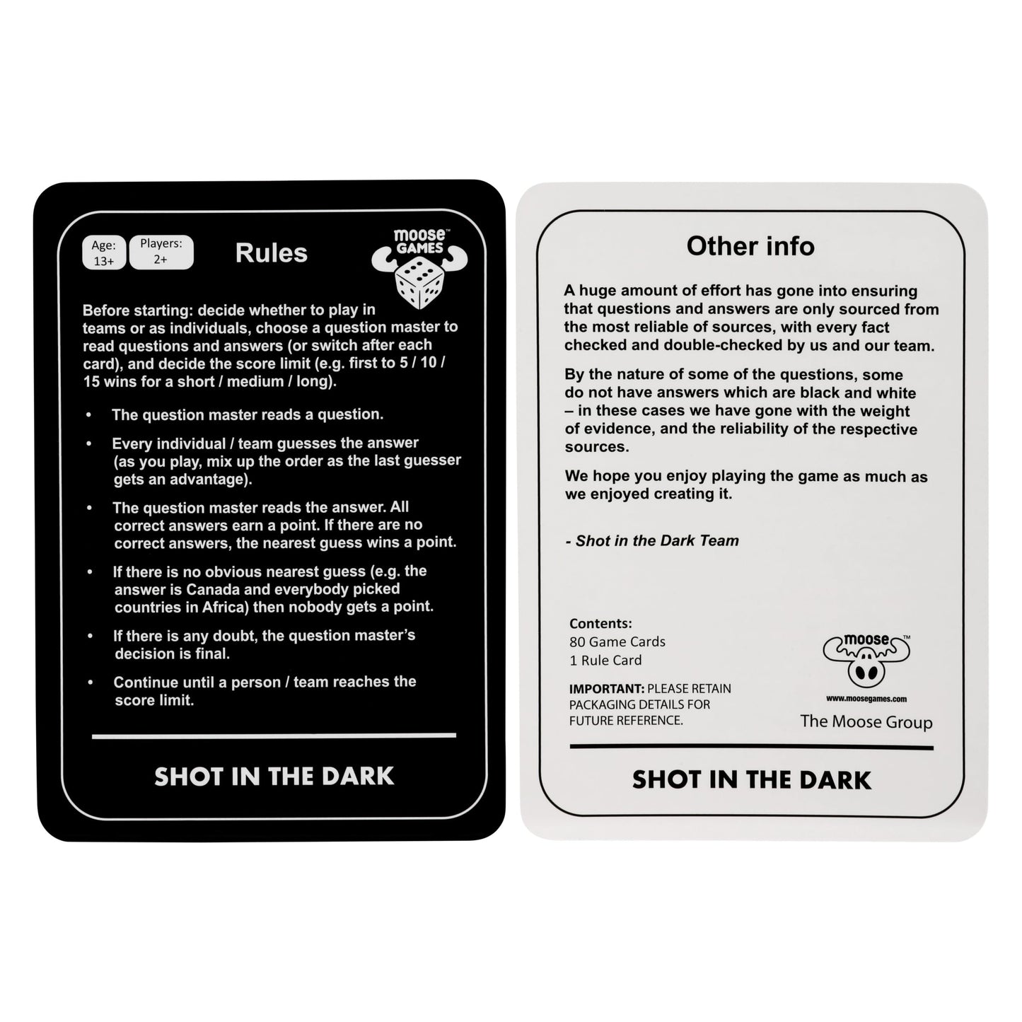 Moose Shot In The Dark — Unorthodox Party Quiz Game (Multicolor, 91022)