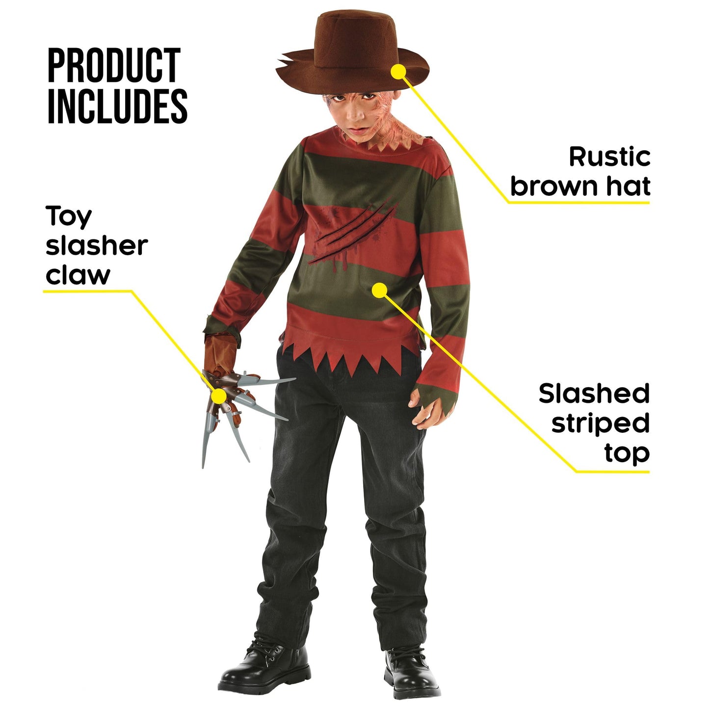 Morph Nightmare Killer Costume for Kids – Nightmare Stalker Horror Outfit (Boys, Large)