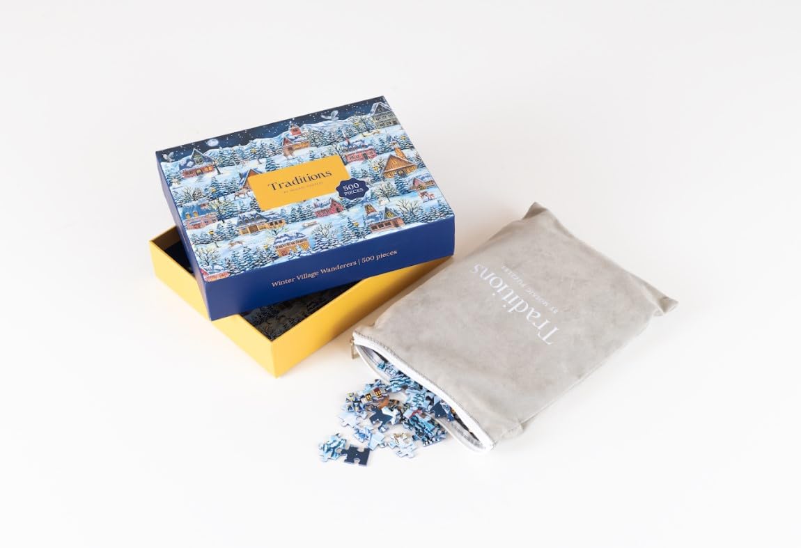 Mosaic Puzzles: Winter Village Wanderers – 500-Piece Christmas Puzzle for Adults