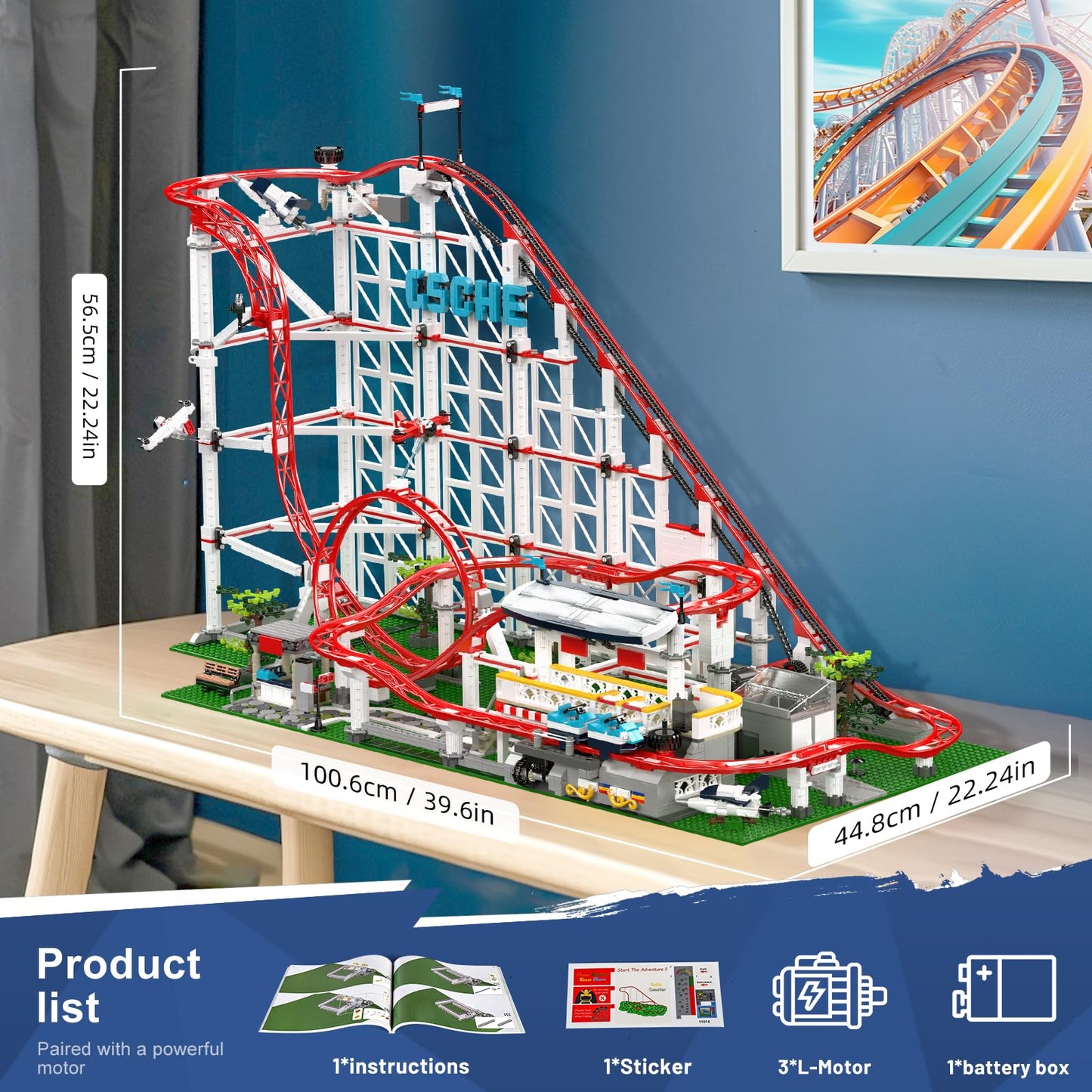 Mould King 11014 Roller Coaster Building Kit – 3646 Pieces, Motorized Track