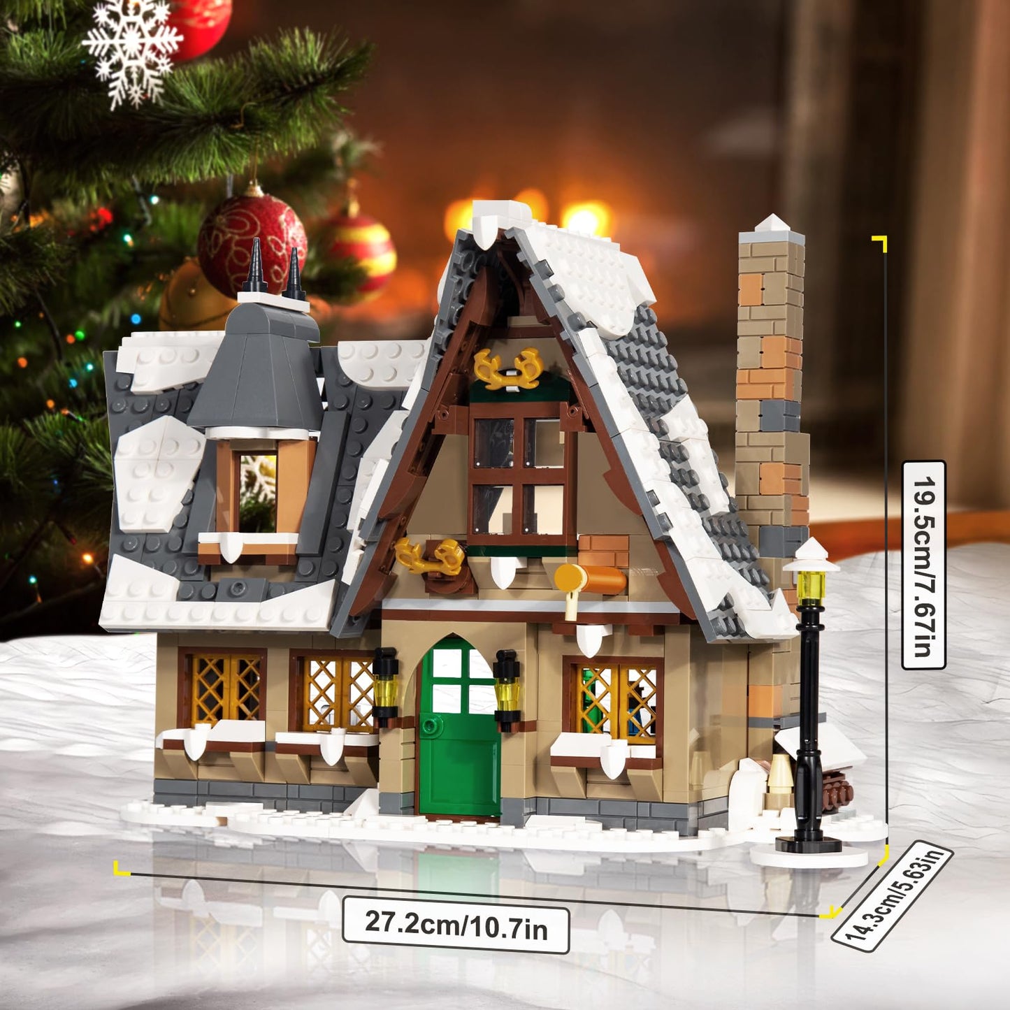 Mould King 16049 Christmas Cottage Building Kit - 766 Pieces
