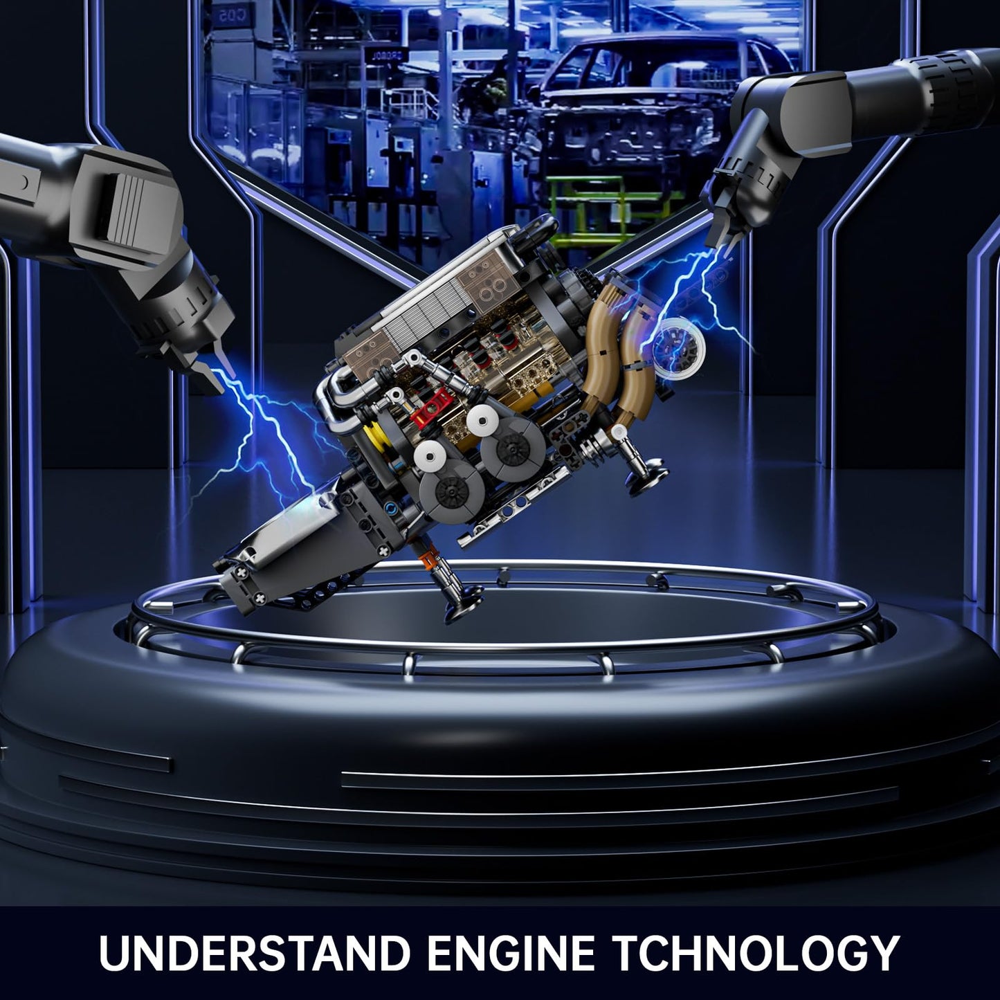 Mould King W16 Engine Kit – Build Twin V8 Model, 952 Pcs, STEM Toy (14+)