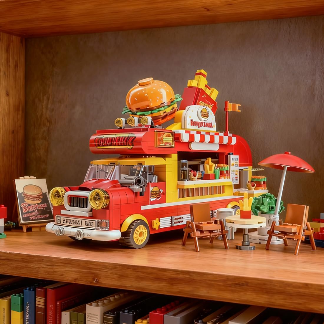 Mov Stone Friends Burger Truck Building Set – Lego City Compatible, Creative Fast Food Play for Kids 6+