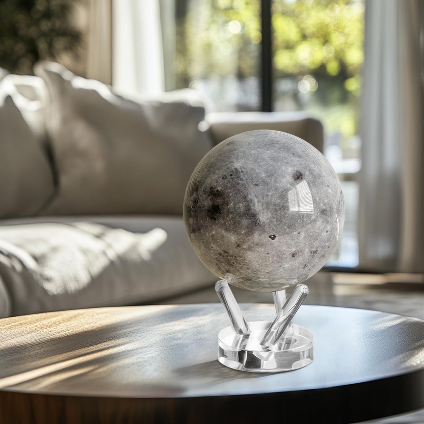 MOVA Moon Globe 4.5-inch | Light-Powered Rotating Lunar Globe — No Batteries
