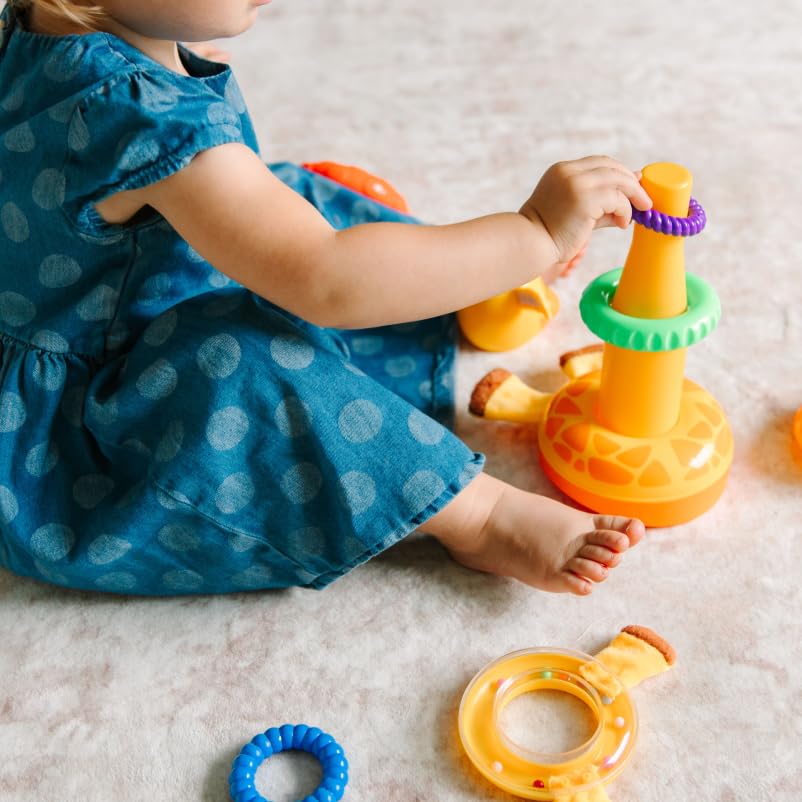 Move2Play Giraffe Stacking Toy – 7-Ring Montessori Ring Stacker for Babies 0–6+ Months & Beyond