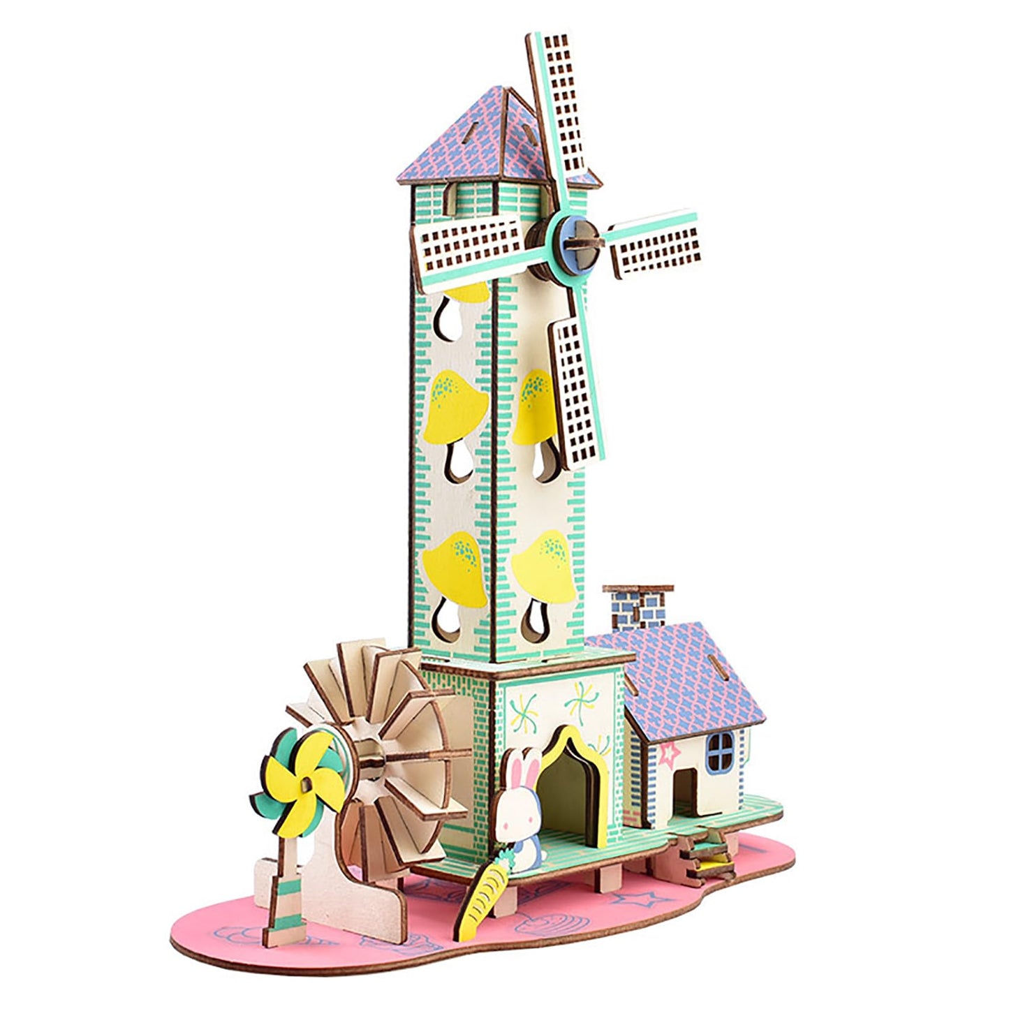 MPIUET Wooden 3D Puzzle Kit – Windmill Cottage & Little House