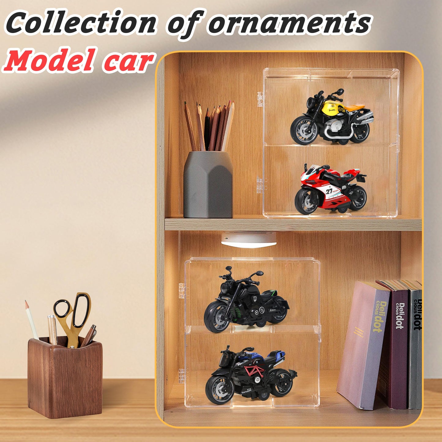 MQDMINI 4-Pack Pull-Back Motorcycle Toys – Lights, Sounds & Friction Drive for Kids 3-12