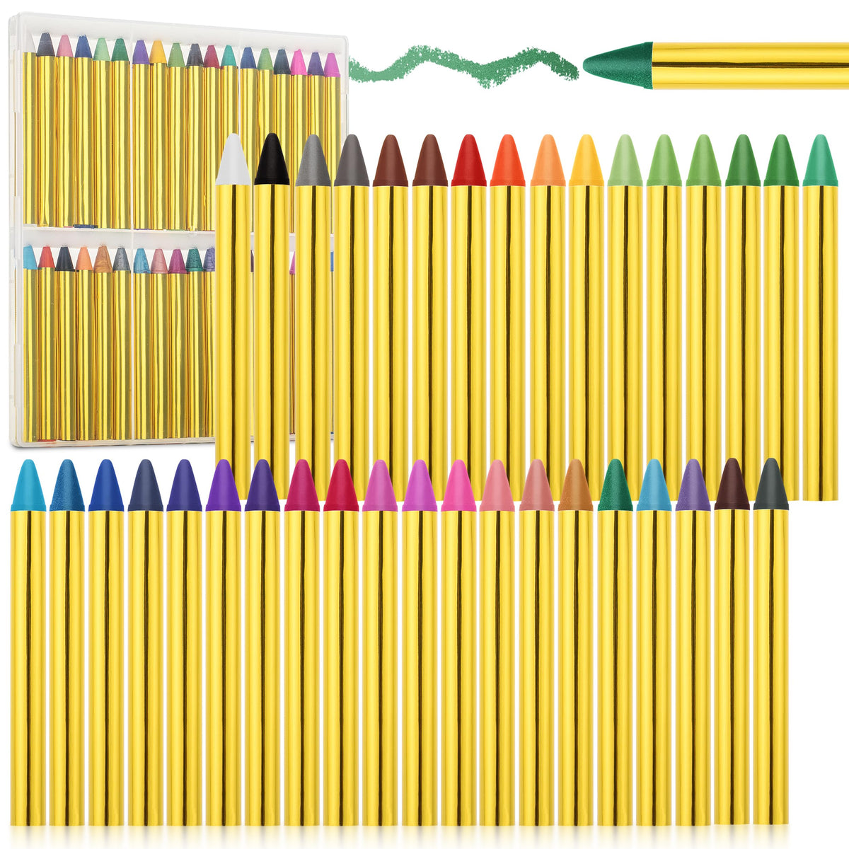 Mr. Pen Kids Face Paint Sticks – 36 Colors, Washable Face Paint Crayons