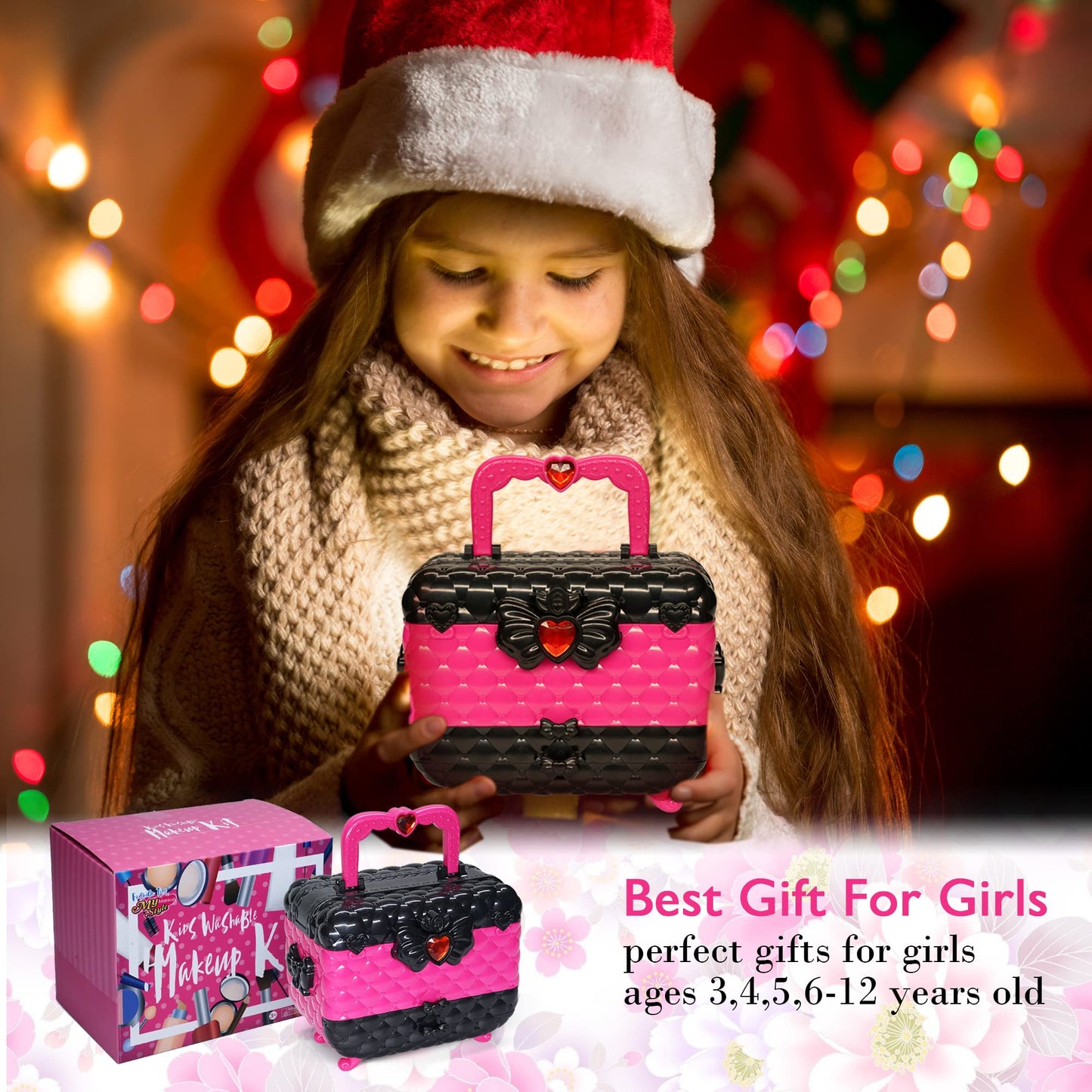 Mrabbitoo Kids Makeup Sets - Washable, Safe Play Makeup for Girls (Rose)