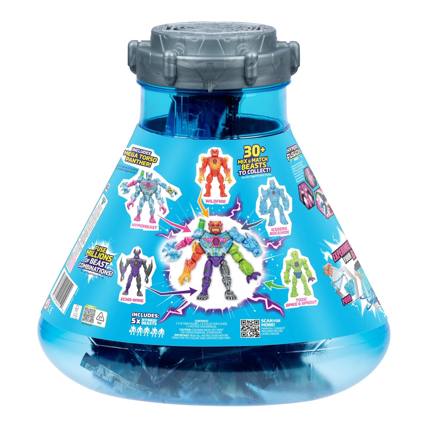 MRBEAST LAB Hybrids Mega Pack – Mix & Match 5 Beasts, Color Reveal, 30+ Collectibles