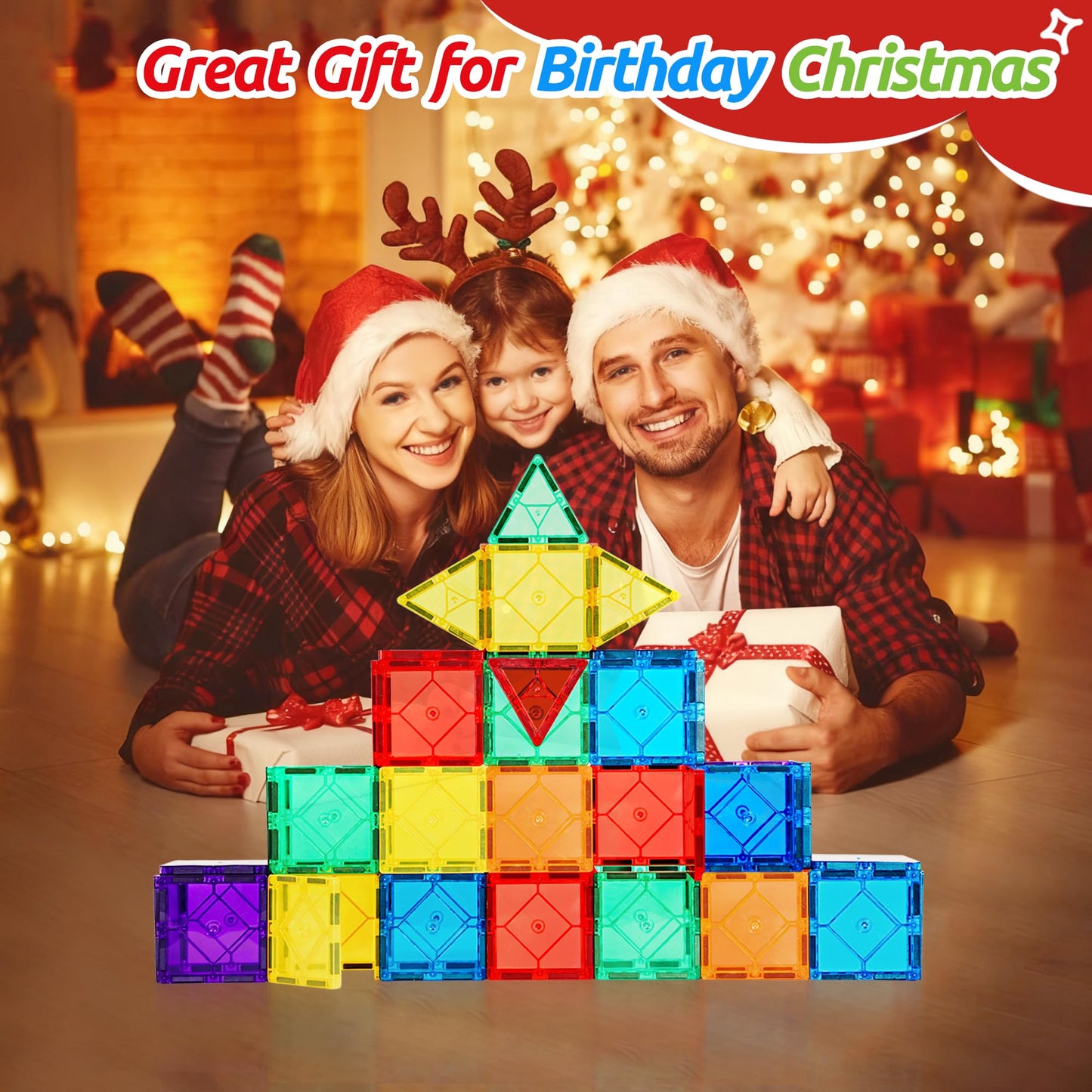 Mruikeny 30pc Magnetic Tiles – STEM Building Toy for 3–8+ Years | Magnetic Tile Blocks