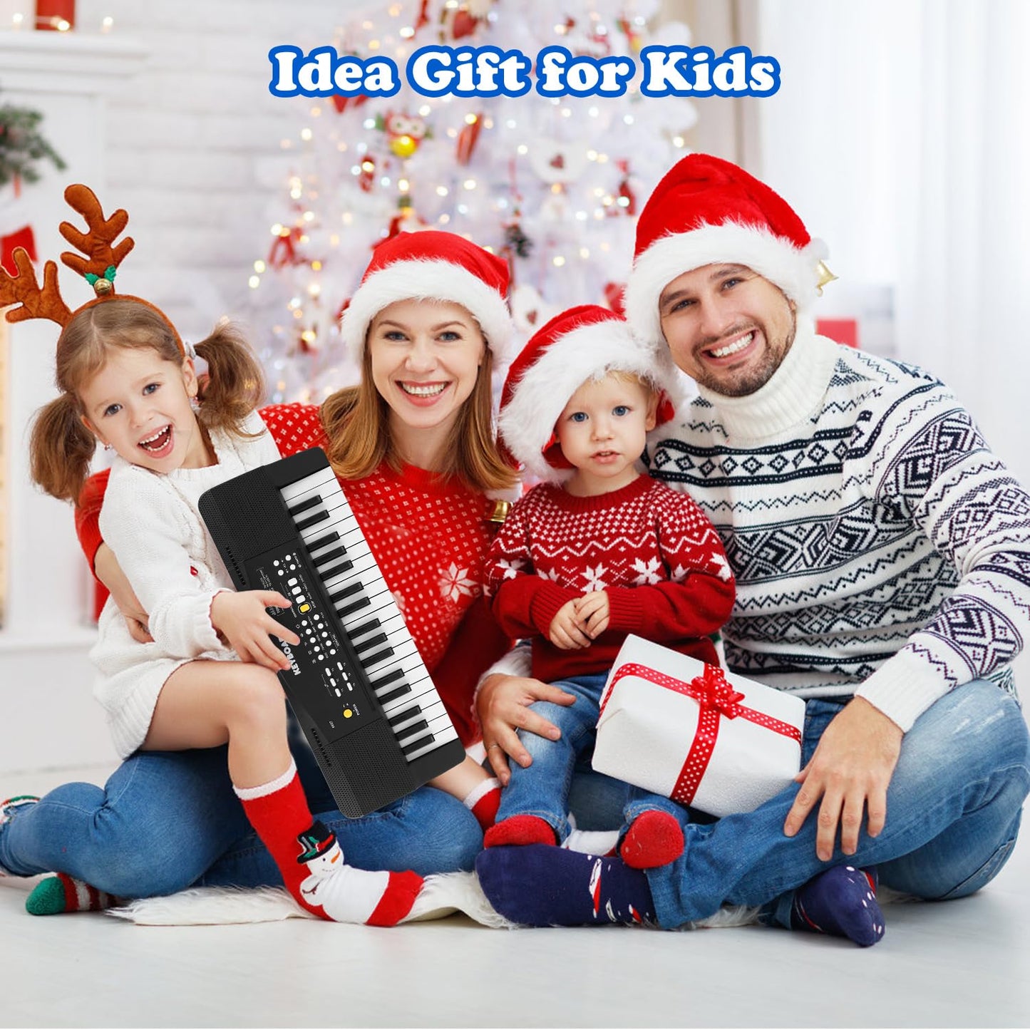 M SANMERSEN Toy Piano Keyboard for Kids – 37-Key Beginner Electric Piano with Microphone (Ages 3–8)