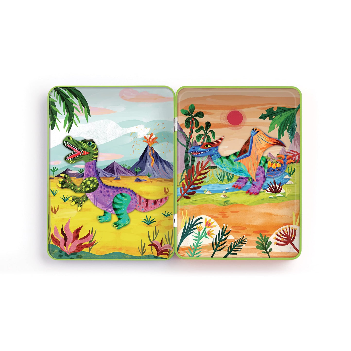 Mudpuppy Dino Mix-Up Magnetic Build-It – Travel-Friendly Dino Magnet Game for Kids 4+