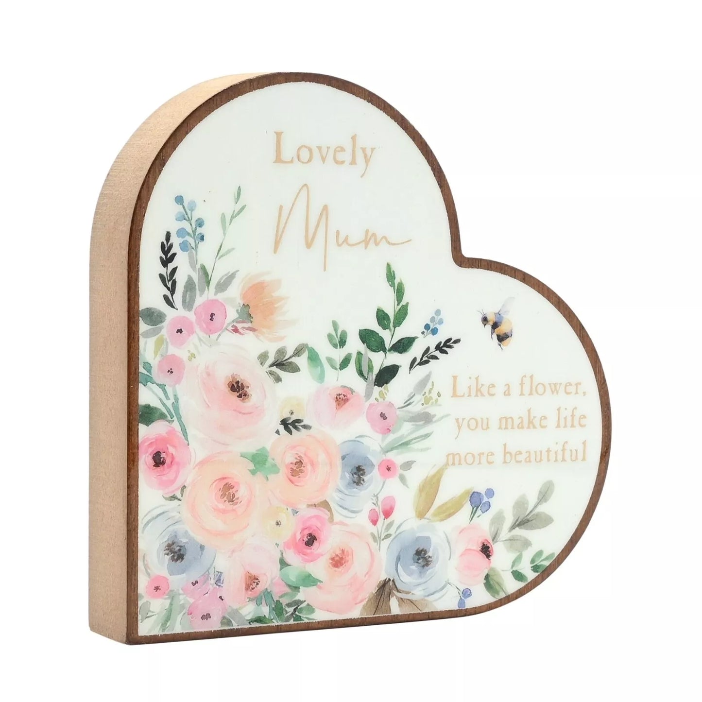 The Cottage Garden Mantel Heart Plaque mum