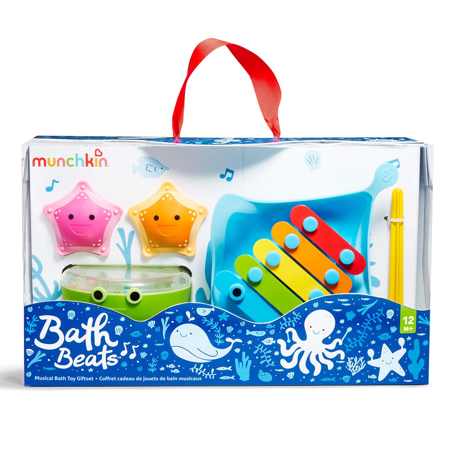 Munchkin Bath Beats Musical Bath Toy Set – Xylophone, Drum & Shakers for Babies & Toddlers