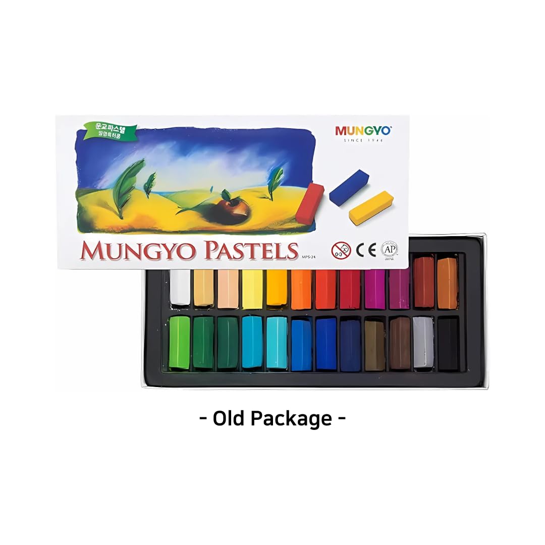 Mungyo Non-Toxic Square Soft Pastel Set – 24 Vivid Colors, Fine Detail (27mm x 8mm)