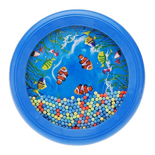 Musfunny Ocean Drum — Wave Bead Drum for Kids, Gentle Sea Sounds, Educational Toy (Blue)