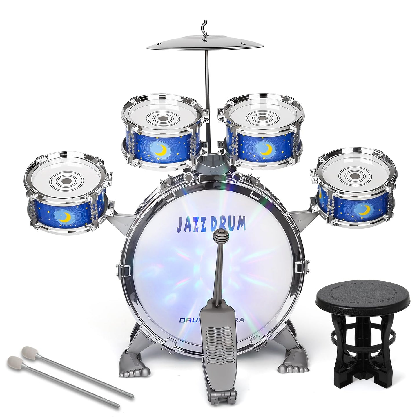 MusicForset Kids Drum Set for Toddlers – Fun Gift with Stool (Ages 2-5)