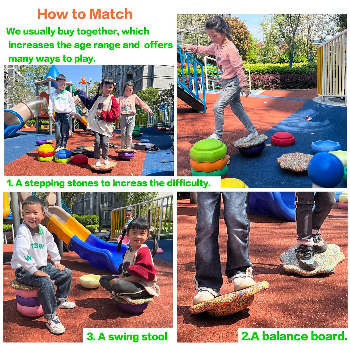 Mutasui Balance Stepping Stones for Kids — 6pc Set | Sensory Play & Balance Practice