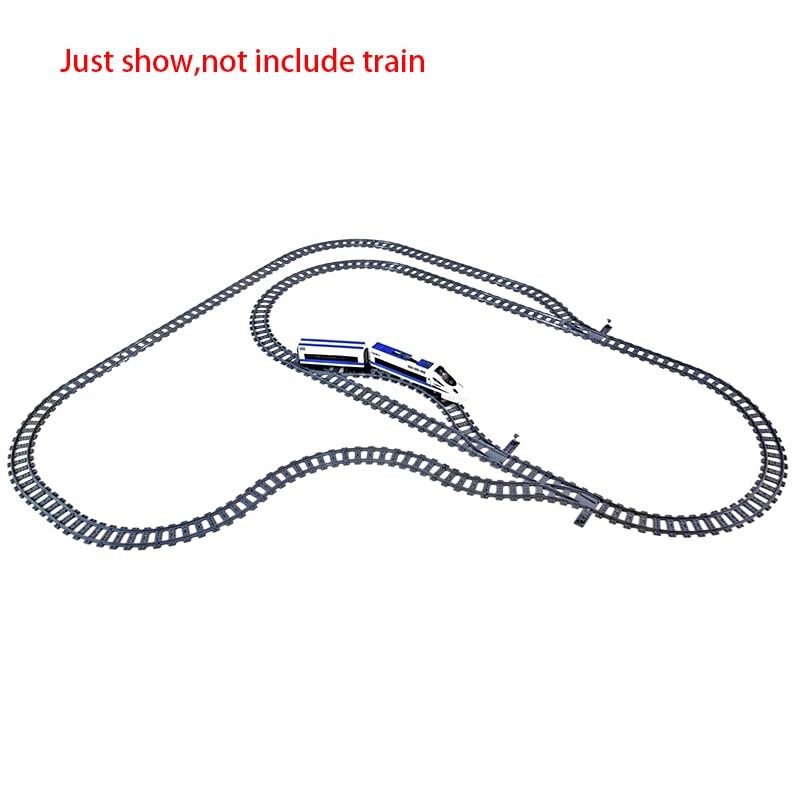 MXIZYDAOY Train City Track Expansion Set - Expand Rails & Cityscapes (Compatible with Major Building Block Brands)