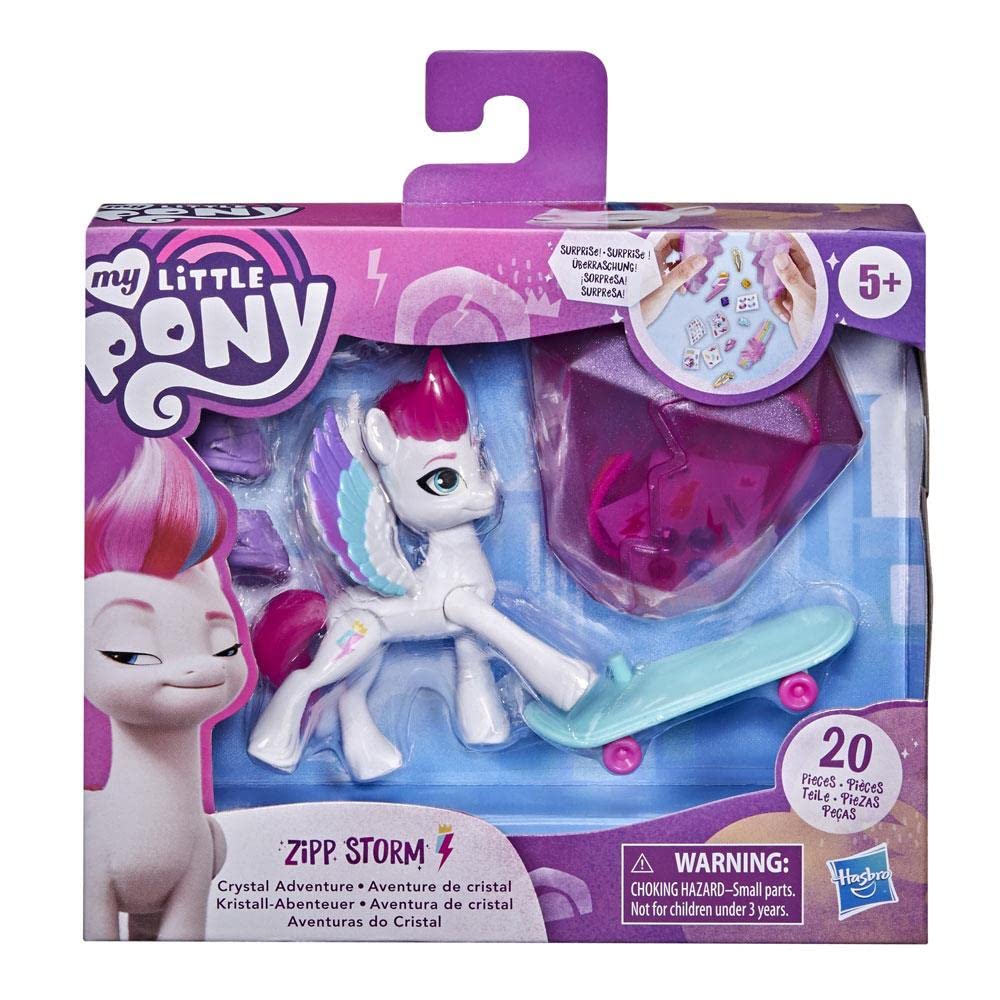 My Little Pony Crystal Adventure Zipp Storm – 3-Inch Figure with Surprise Accessories & Bracelet