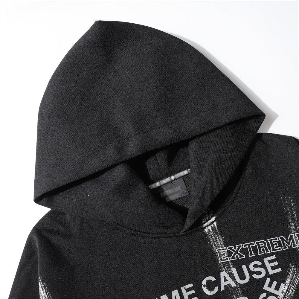 Fashion Letter Printed Graffiti Streetwear Hoodie with Bold Typography