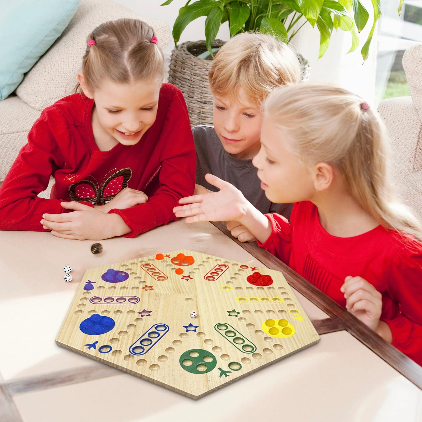 MygikAct Wooden Wahoo & Board Game – Double-Sided Fast Track for 4–6 Players