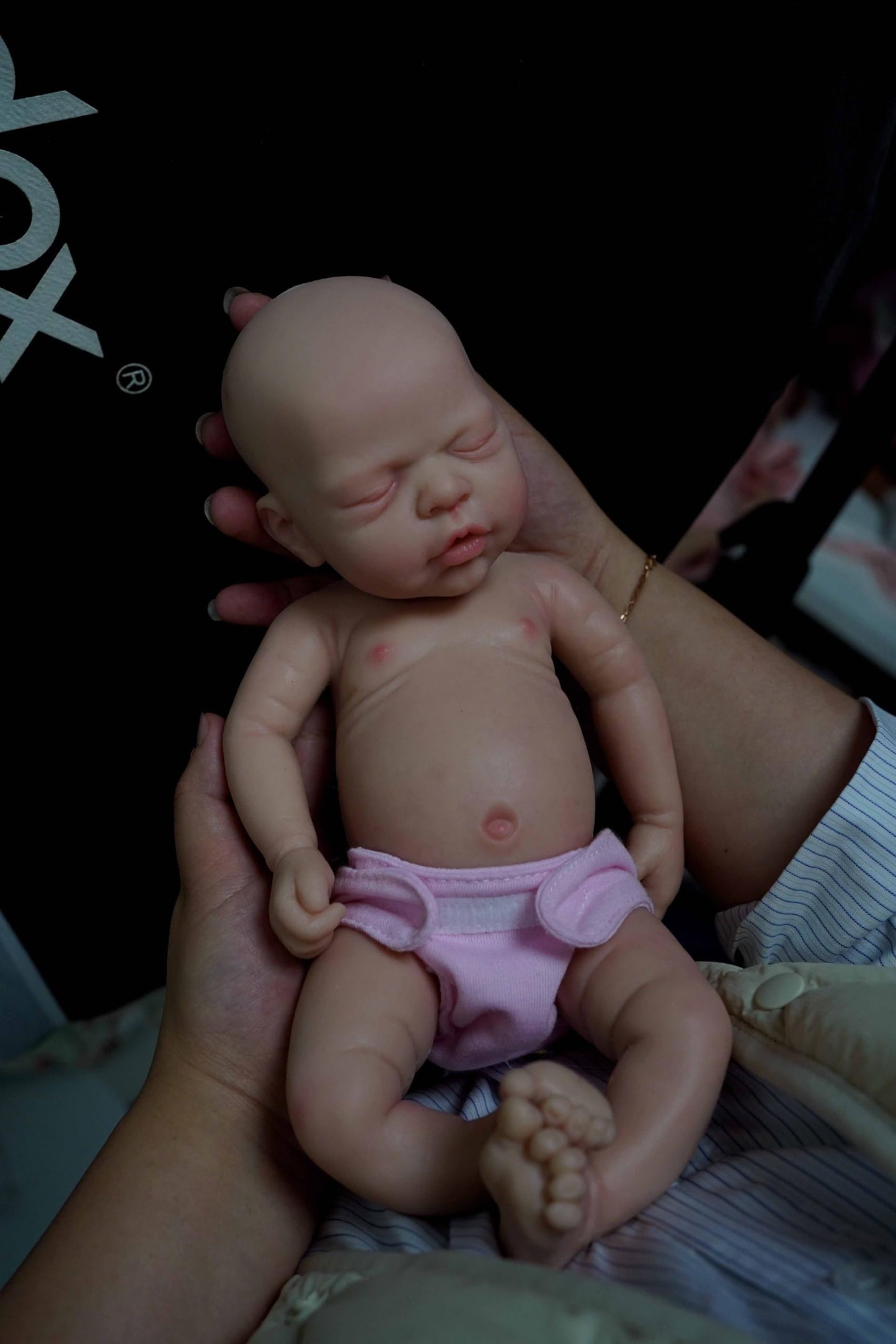 MYREBABY 12-Inch Lifelike Silicone Reborn Baby Doll – Realistic Sleeping Girl with Clothes & Accessories