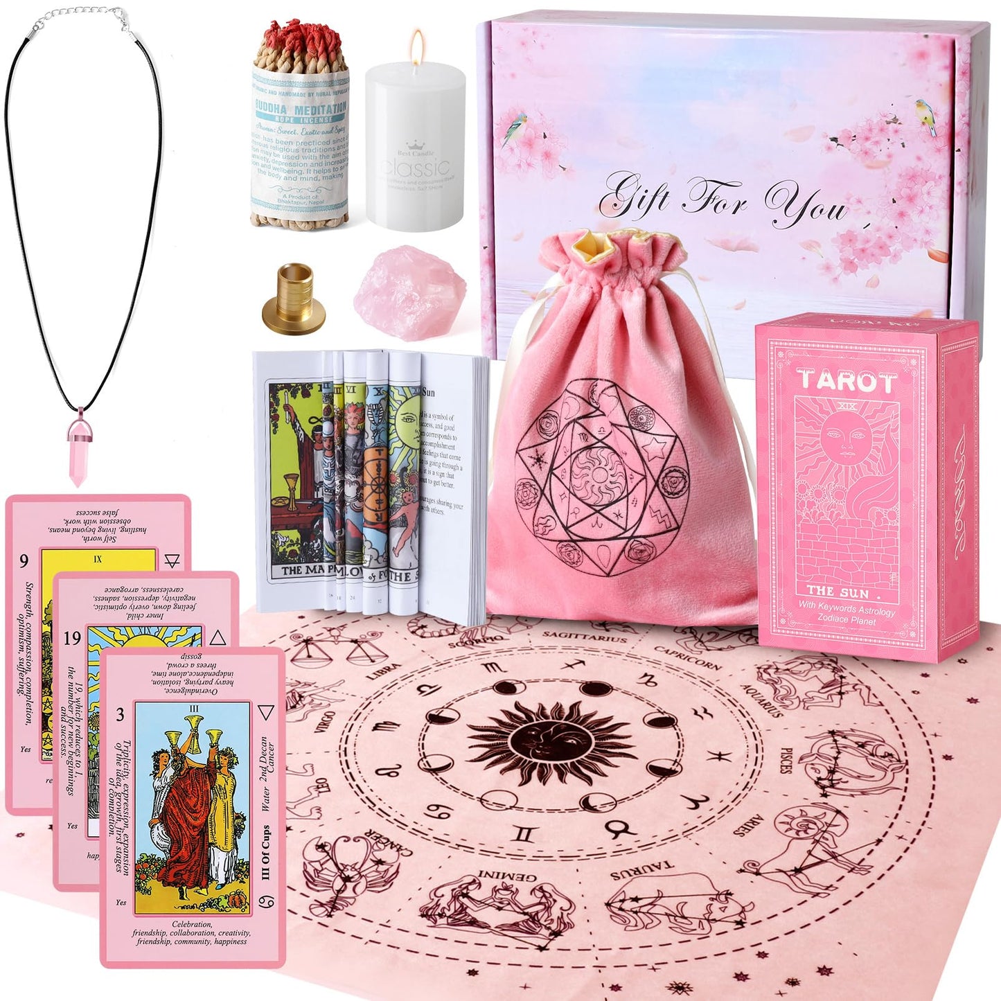 Myripoly Tarot Cards Set with Meanings on Cards | Beginner Tarot Deck & Accessories