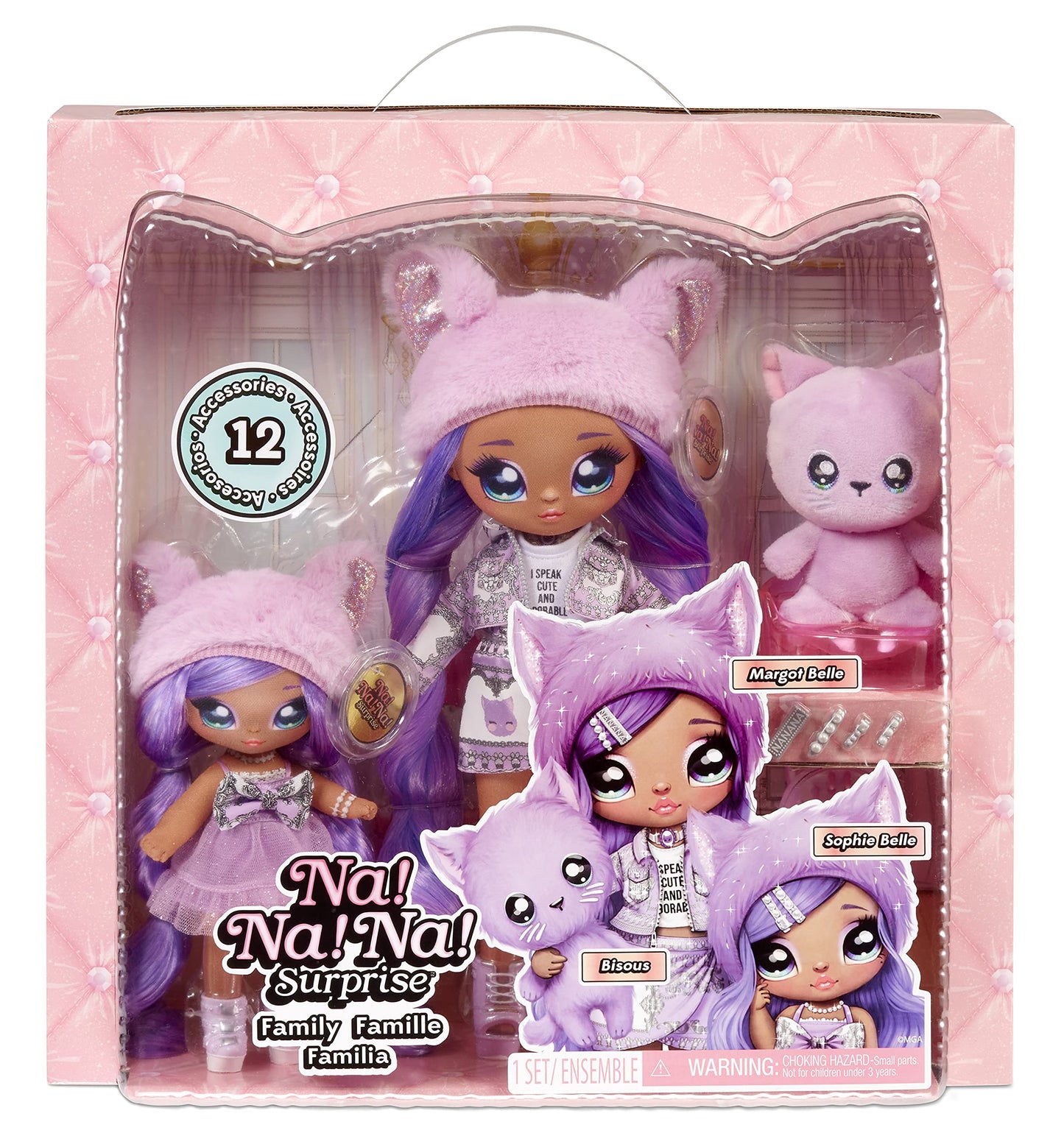 Na Na Na Surprise Family Fashion Dolls Multipack – 2 Dolls, Kitty & Accessories