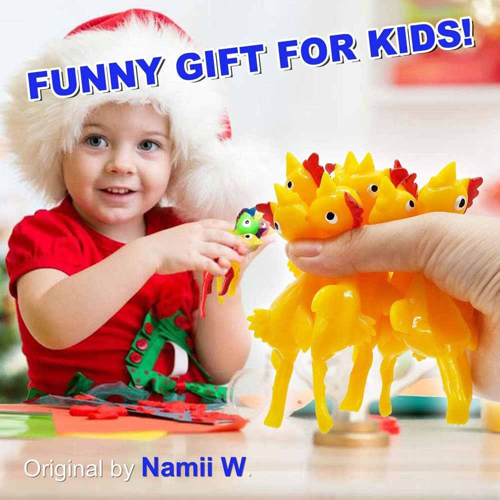 Namii W Slingshot Chicken Flick – 10-Piece Multi-Color Rubber Chickens Set