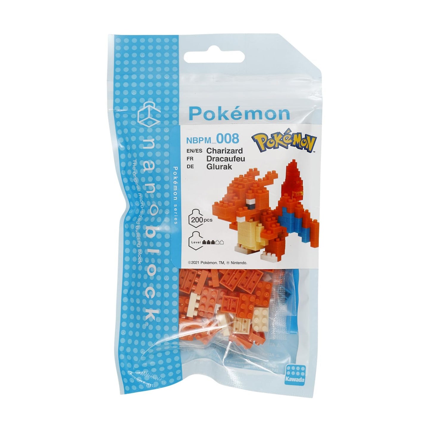 Nanoblock Charizard Building Kit - 200 Pieces - 2.2-Inch Figure - Beginner Level