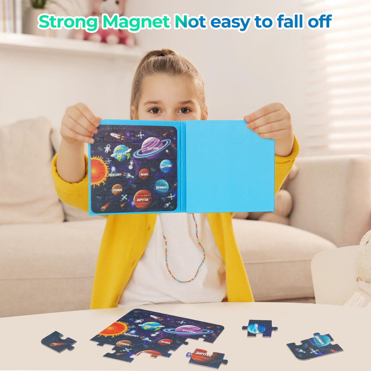 Nattork Map Magnetic Puzzle Book for Toddlers 3-6 – Travel Puzzles with World, US, and Solar System Maps