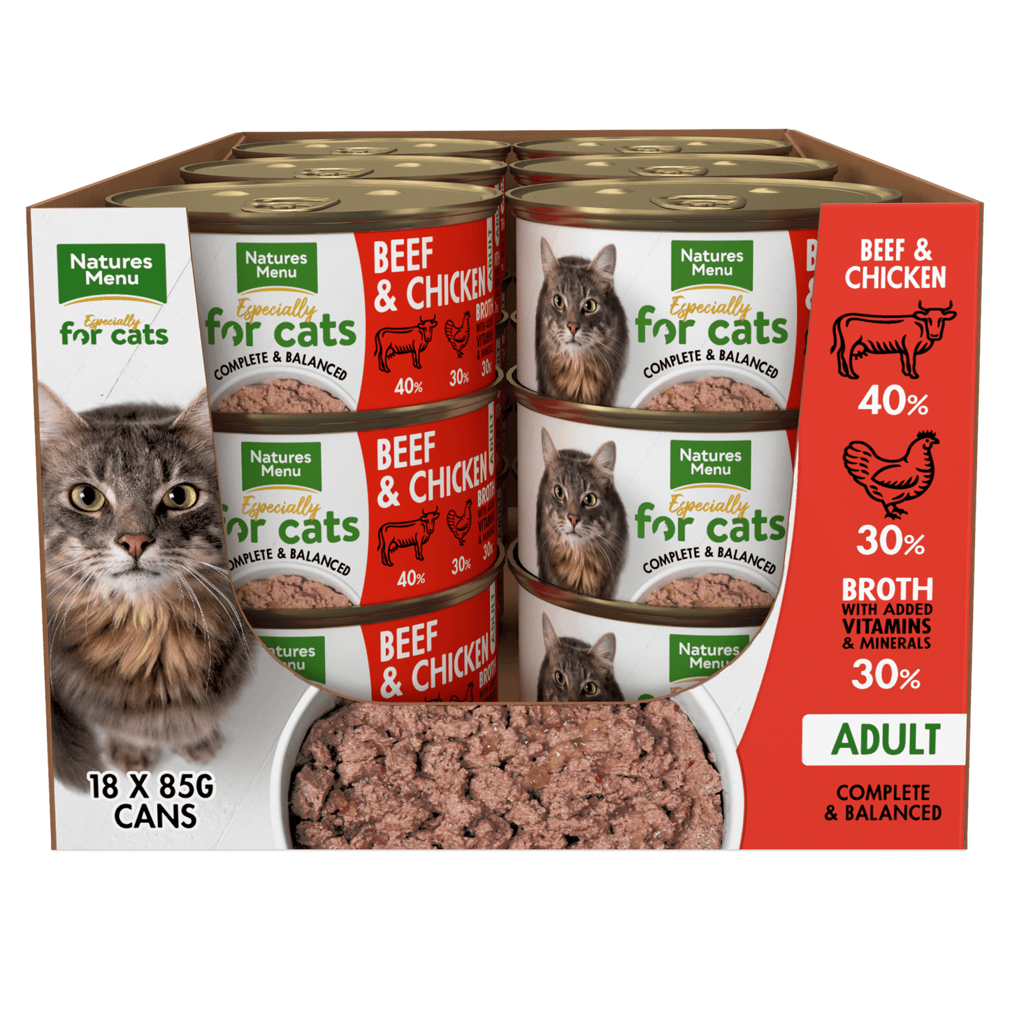 Natures Menu Cat Beef & Chicken Tins 18x85g