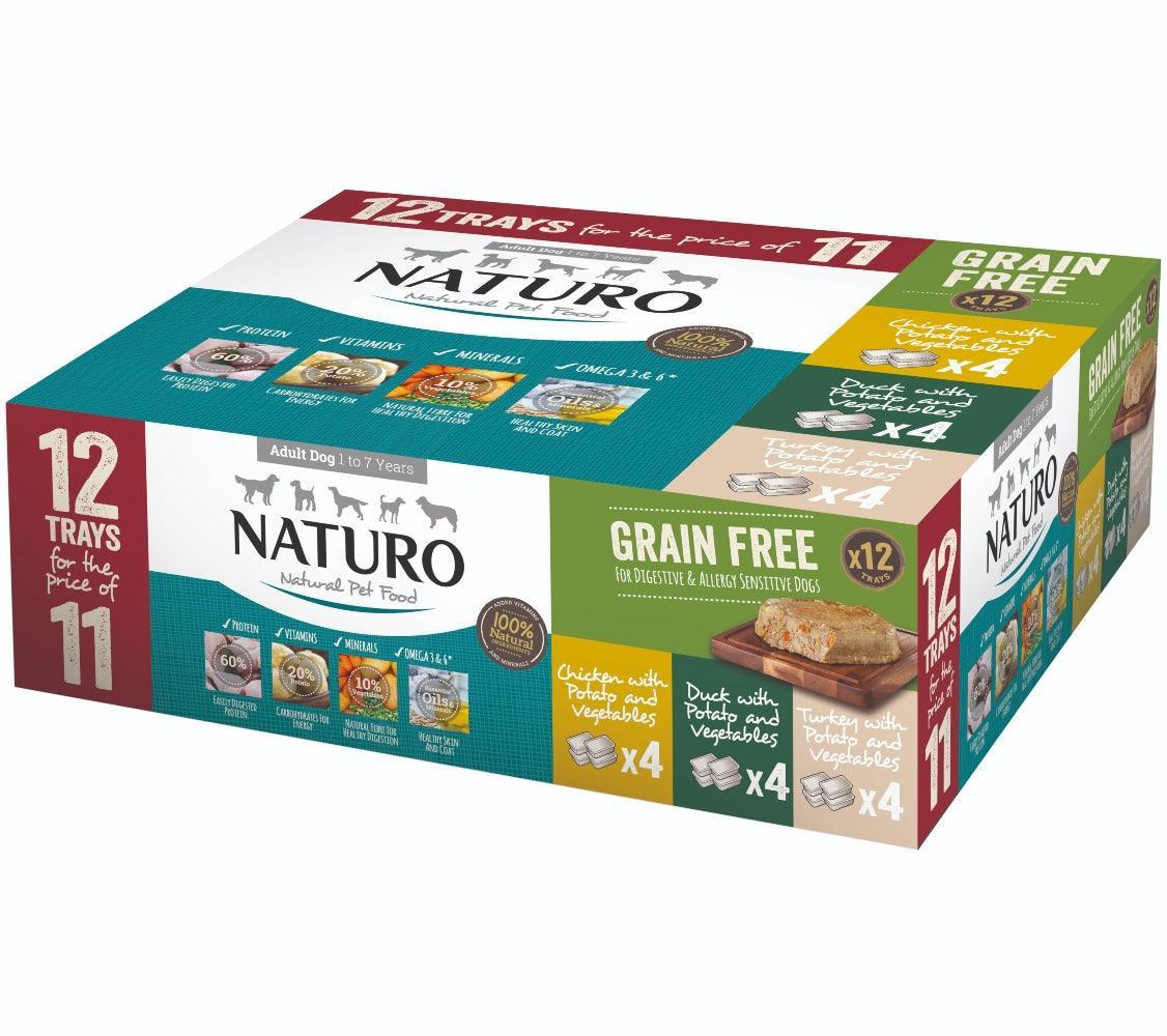 Naturo Adult Grain Free Variety with Potato & Veg Trays 12 for 11 x 400g