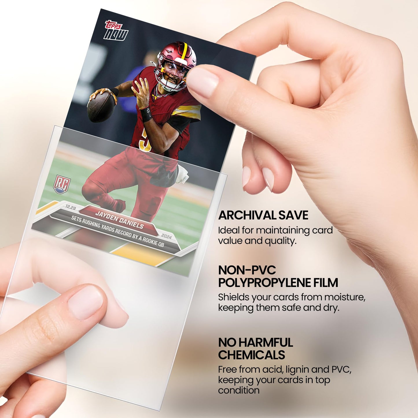 Naxlif Clear Card Protector Sleeves – 100 Count, 15x8.5-Inch Durable PP Card Cases for Baseball, Football, Basketball & Collectible Cards
