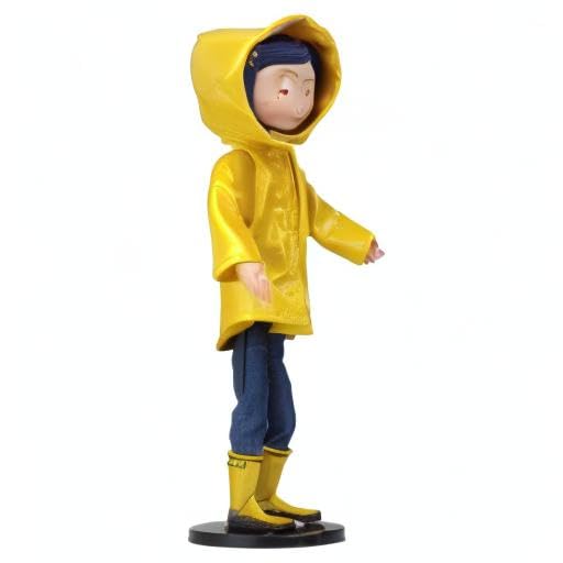 NECA Coraline Bendy Doll in Rain Coat – Collectible Figure