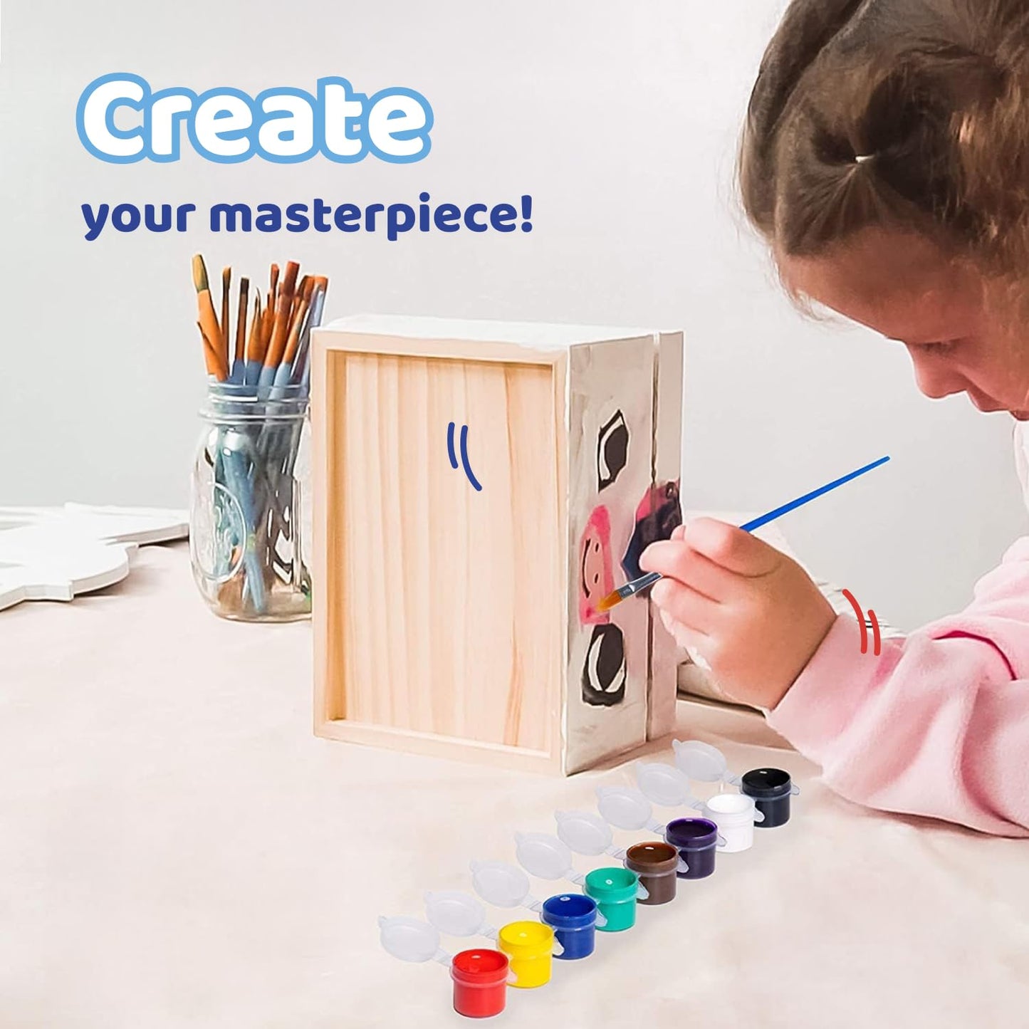 Neliblu Washable Paints for Kids – 24 Strips of 8-Color Watercolors + Brushes | Classroom & Home Set