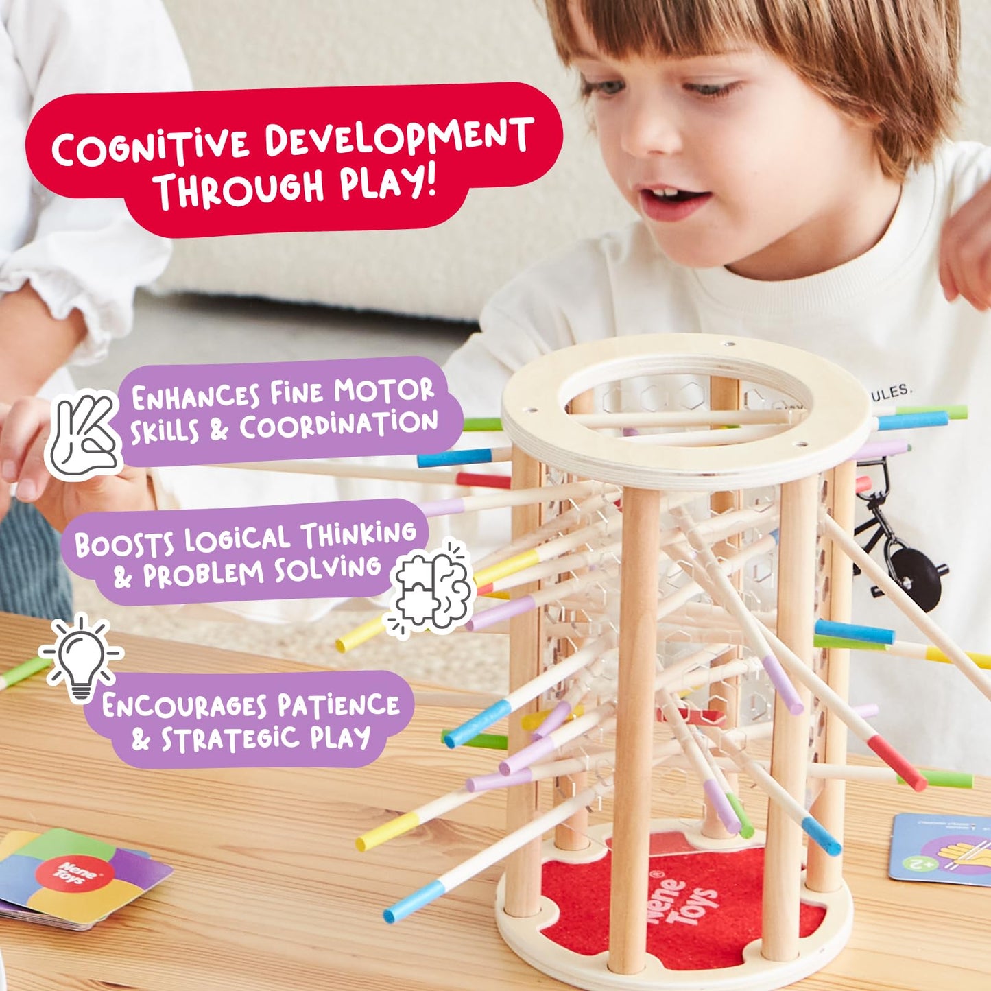 Nene Toys BALLFALL Jumbo – Montessori Wooden Board Game for Kids 3-9