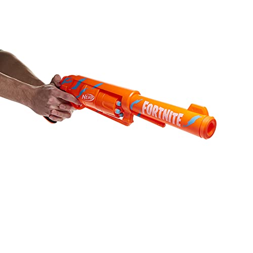 Nerf Fortnite 6-SH Blaster – Camo Pulse Wrap, Hammer Action Priming, 6-Dart Drum, Includes 6 Elite Darts