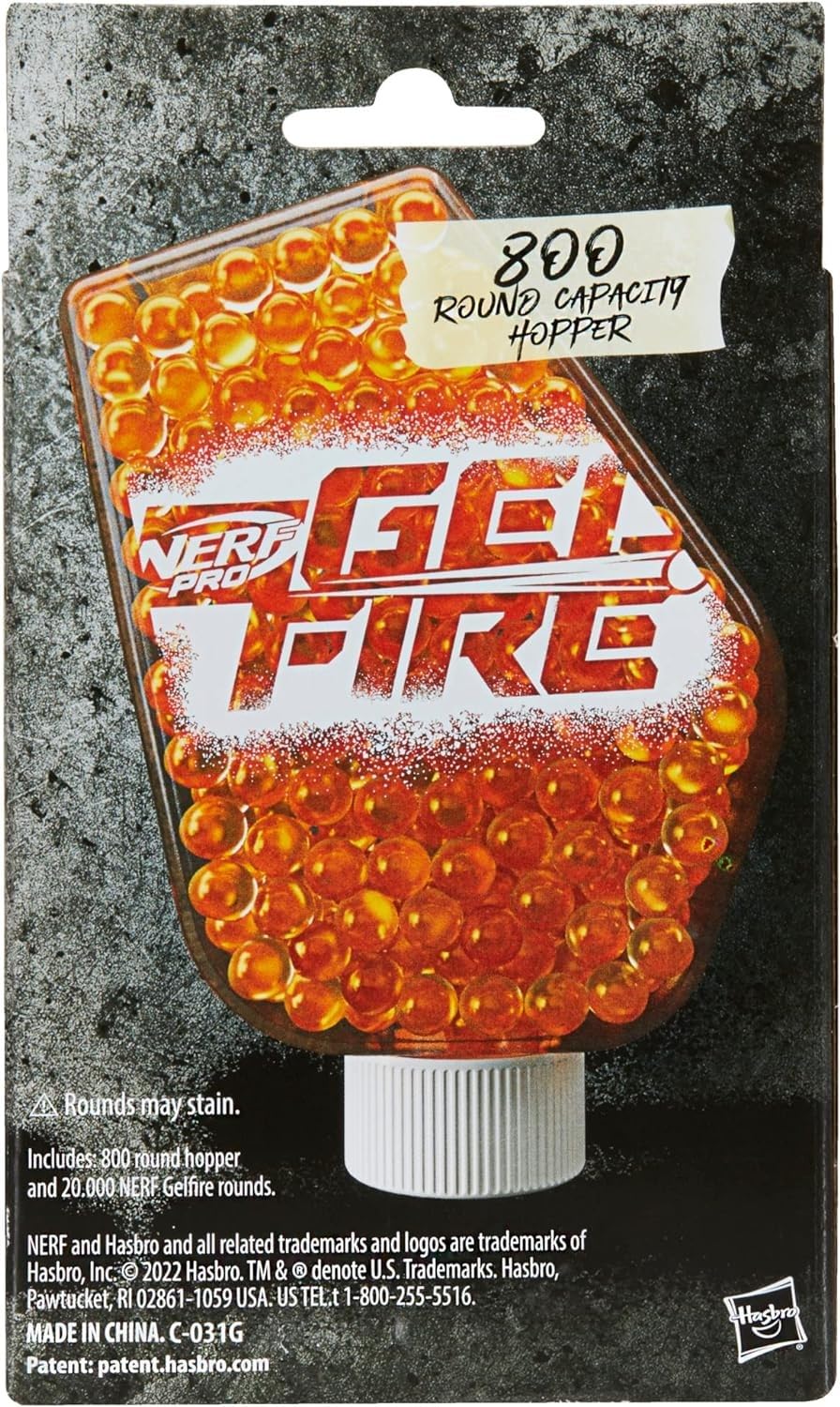 NERF Pro Gelfire Refill Pack: 20,000 Dehydrated Rounds + 800-Round Hopper