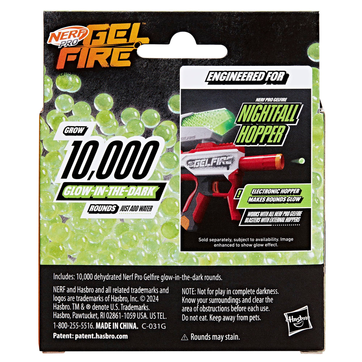 NERF Pro Gelfire Rounds Glow in the Dark – 10,000 Hydrated Rounds for Pro Gelfire Blasters
