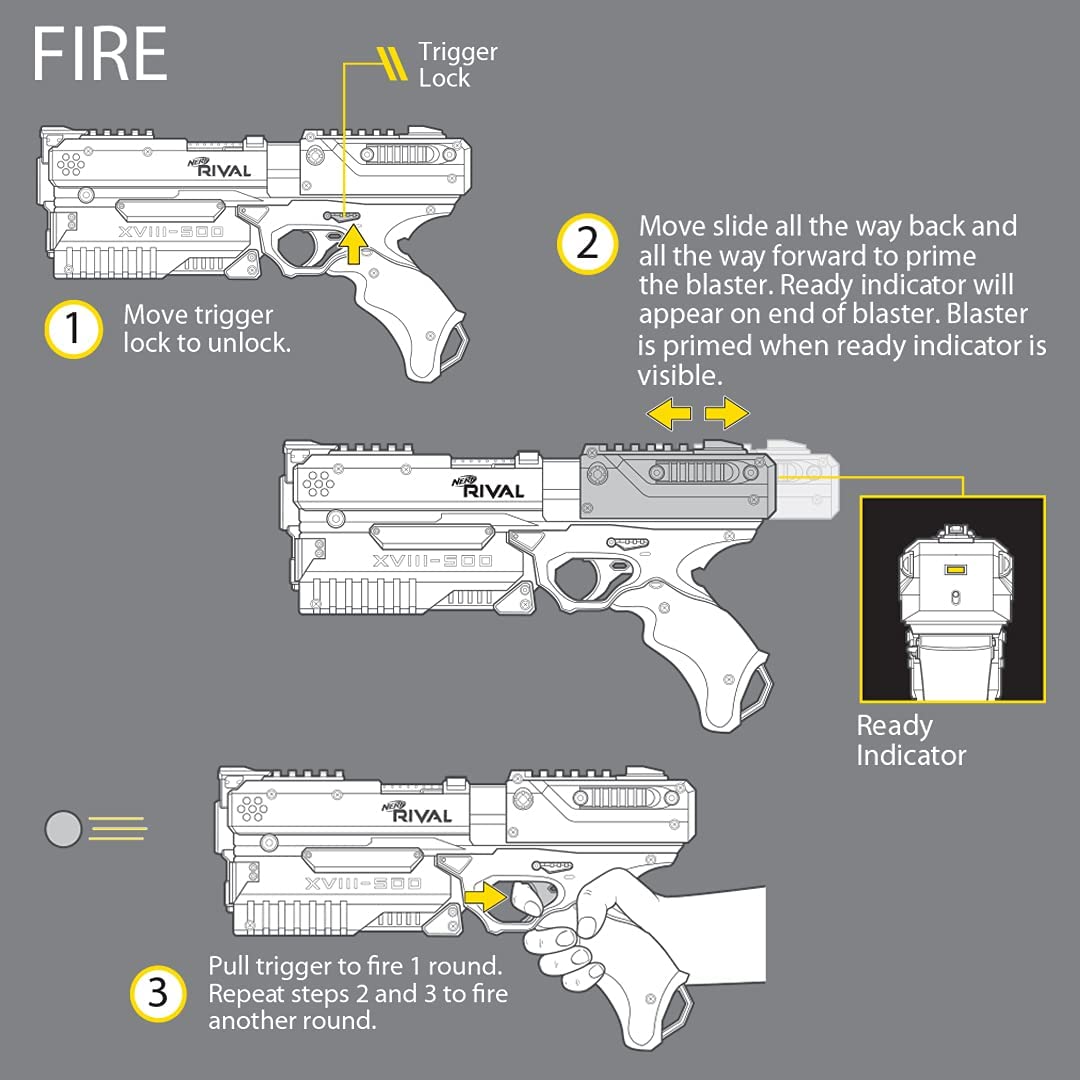 NERF Rival Kronos XVIII-500 Blaster – Breech-Load, 90 FPS, Amazon Exclusive White Design