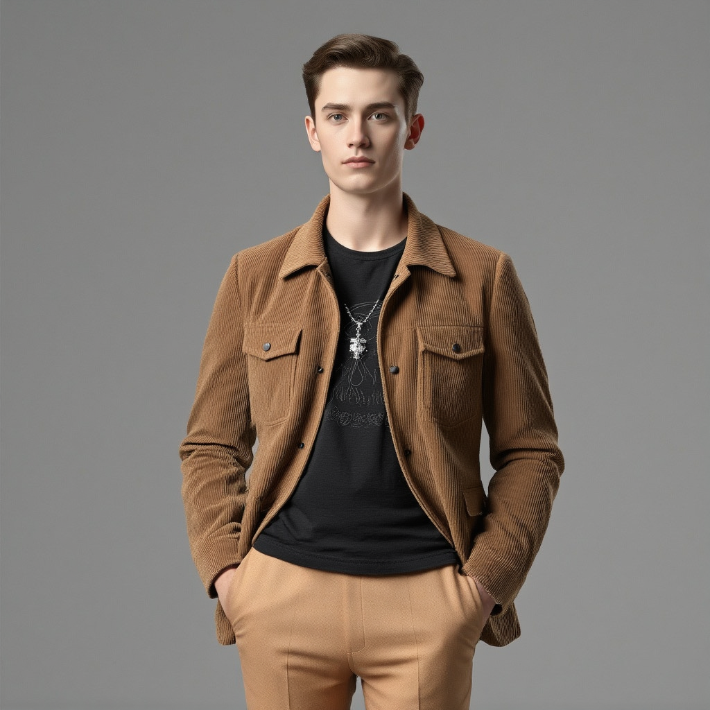 Men's Casual Ruffle Coat