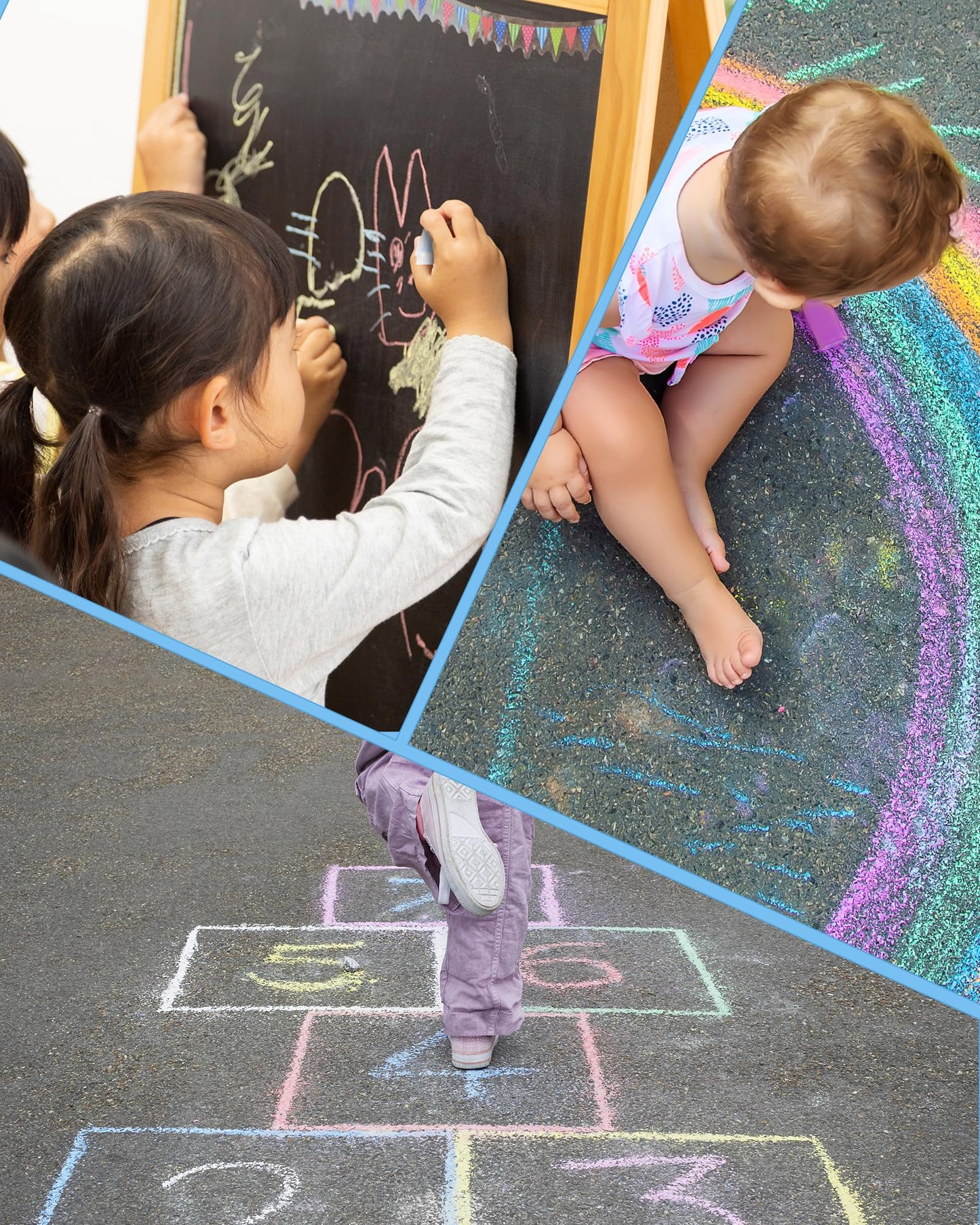 NewFamily Chalk 6pcs Dustless Washable Chalks with Holder – Safe, Mess-Free Art for Kids