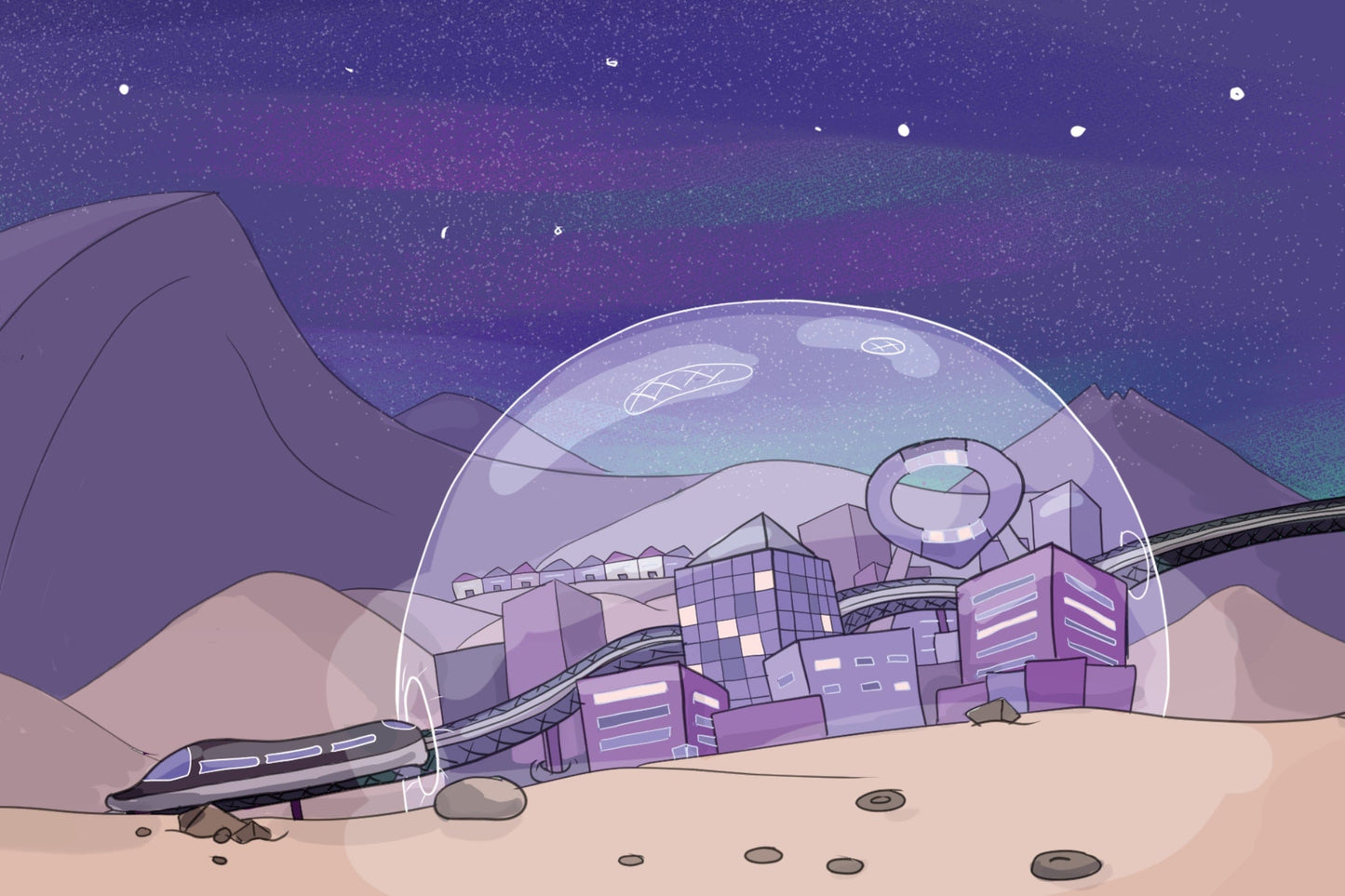Bubble City on Mars Print